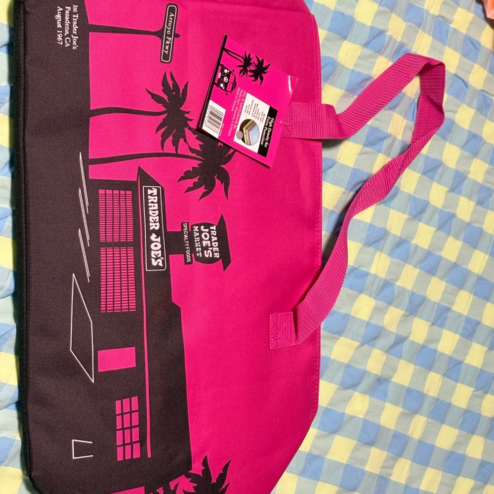 Trader Joe's Pink Cooler Tote Bag
